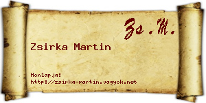 Zsirka Martin névjegykártya