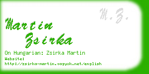 martin zsirka business card